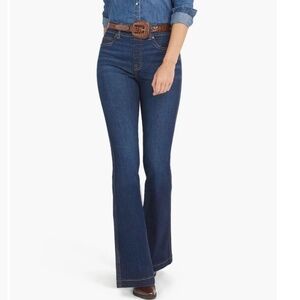 Spanx Flare High Waisted Pull-On Denim Jeans Midnight Shade Size XL